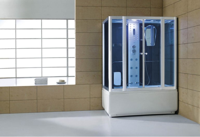 Cabine de douche hydromassante avec hammam et baignoire AT-008